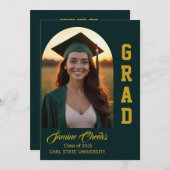 Elegant Afstuderen Aankondiging Uitnodiging Kaart (Voorkant / Achterkant)
