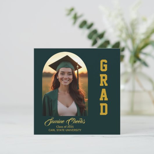 Elegant Afstuderen Aankondiging Uitnodiging Kaart (Staand voorkant)