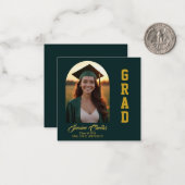 Elegant Afstuderen Aankondiging Uitnodiging Kaart (Voorkant / Achterkant in situ)