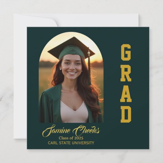 Elegant Afstuderen Aankondiging Uitnodiging Kaart (Voorkant)