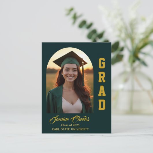 Elegant Afstuderen Aankondiging Uitnodiging Kaart (Staand voorkant)