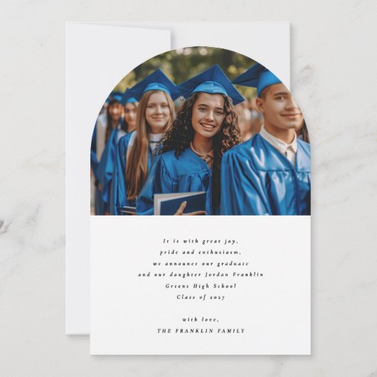 Elegant Afstuderen Aankondiging van het Afstuderen (Achterkant)