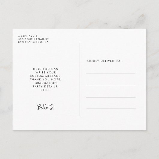 Elegant Afstuderen afbeelding Briefkaart (Achterkant)