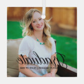 Elegant Afstuderen Afstuderen Aangepaste foto 2023 Glas Ornament (Achterkant)