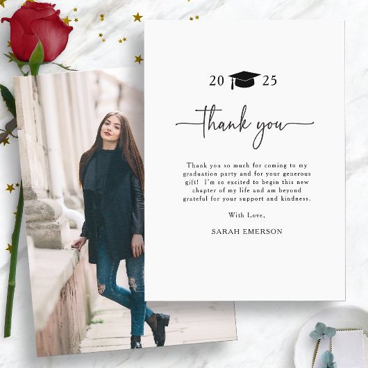 Elegant Afstuderen Bedankkaart