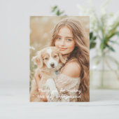 Elegant Afstuderen bedankkaart - Foto (Staand voorkant)