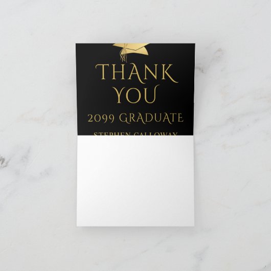 Elegant Afstuderen Bedankt Black Faux Gold Pet (Binnen)