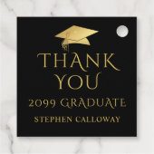 Elegant Afstuderen Bedankt Black Gold Pet Bedankjes Labels (Achterkant)