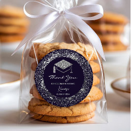 Elegant Afstuderen Bedankt Sticker - zilveren Pet