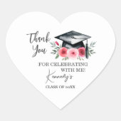 Elegant Afstuderen Bedankt Sticker - Zwart Pet (Voorkant)