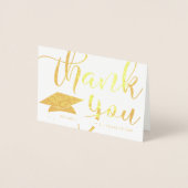 Elegant Afstuderen Bedankt voor de scriptfoto Folie Kaarten (Voorkant)