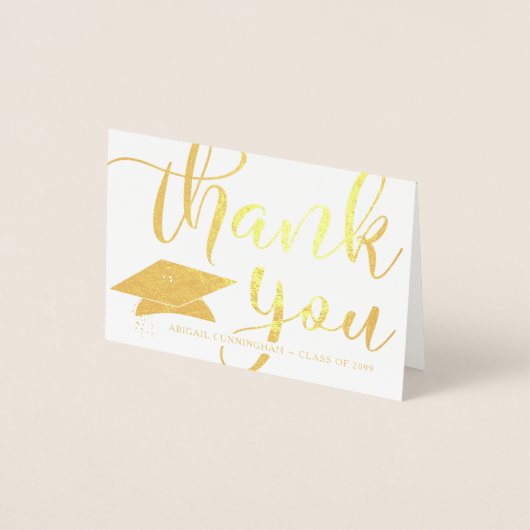 Elegant Afstuderen Bedankt voor de scriptfoto Folie Kaarten (Voorkant)