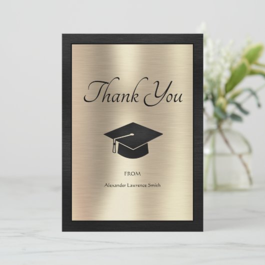 Elegant Afstuderen Bedankt voor het script Black G (Staand voorkant)