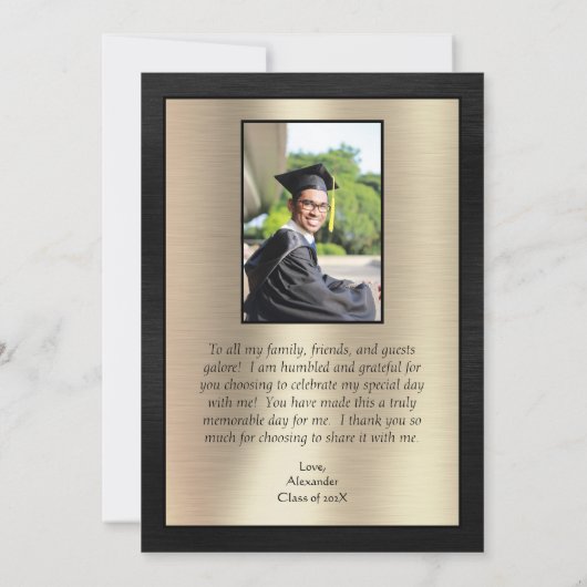 Elegant Afstuderen Bedankt voor het script Black G (Achterkant)