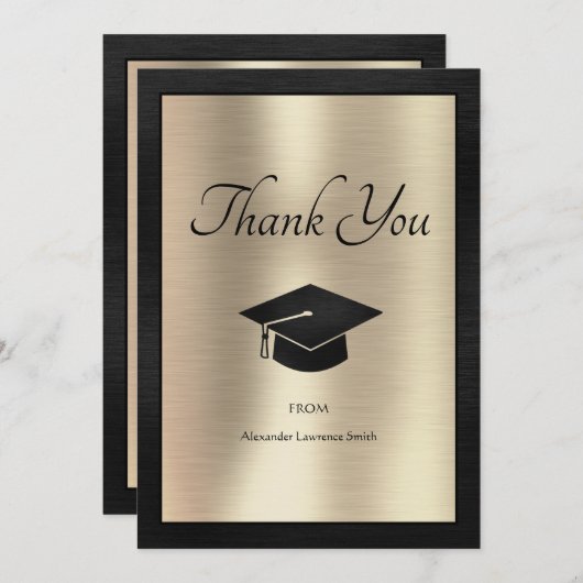 Elegant Afstuderen Bedankt voor het script Black G (Voorkant / Achterkant)