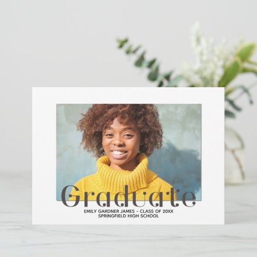 Elegant Afstuderen Bekendmaking van foto's Aankondiging (Staand voorkant)