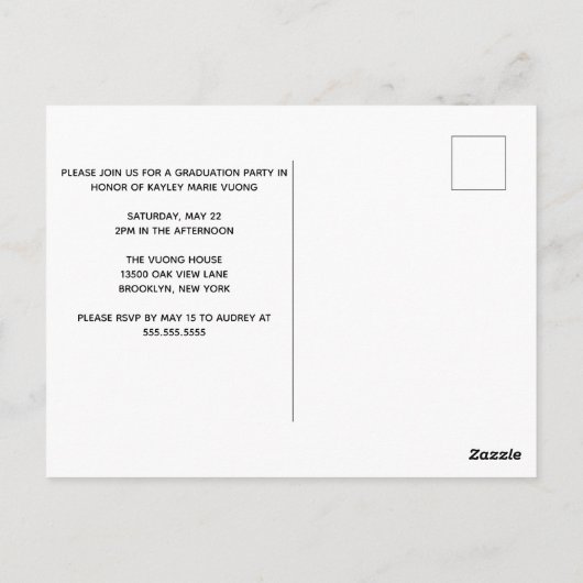 Elegant Afstuderen Black Gold Class of 2023 Party Briefkaart (Achterkant)
