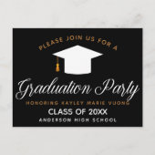 Elegant Afstuderen Black Gold Class of 2023 Party Briefkaart (Voorkant)
