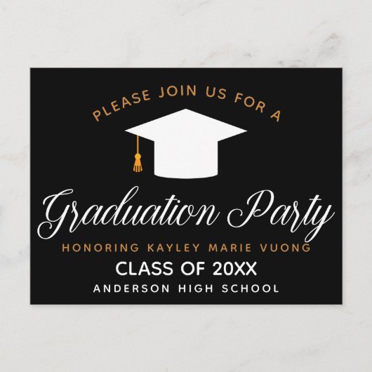 Elegant Afstuderen Black Gold Class of 2023 Party Briefkaart (Voorkant)