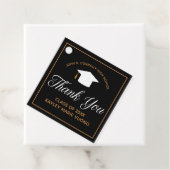 Elegant Afstuderen Black Gold Custom School Bedankjes Labels (In situ)