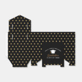 Elegant Afstuderen Black Gold Polka Dots Party Bedankdoosjes (Uitgevouwen)