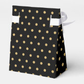 Elegant Afstuderen Black Gold Polka Dots Party Bedankdoosjes (Achterkant)
