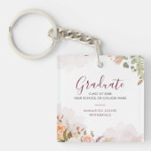 Elegant Afstuderen Bloemen Bloom Afstudeerder Part Sleutelhanger (voorkant)