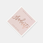 Elegant Afstuderen | Blush Pink en Faux Roos Gold Servet (Hoek)