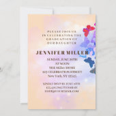 Elegant Afstuderen Butterfly Graduation Party Kaart (Achterkant)