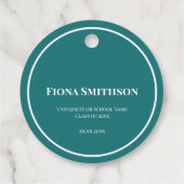 Elegant Afstuderen Celebration Groen en Wit Bedankjes Labels (Achterkant)