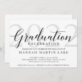 Elegant Afstuderen Celebration Invitation Aankondiging (Voorkant / Achterkant)