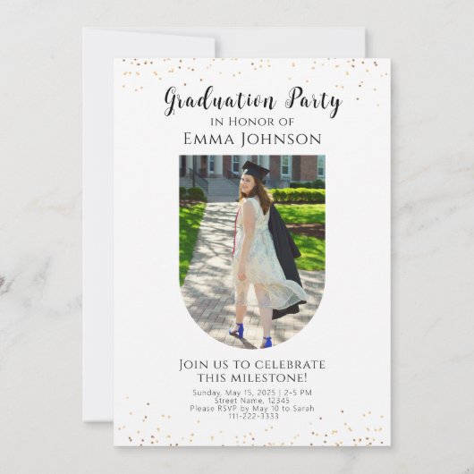 Elegant Afstuderen Celebration Sparkle Design Kaart (Achterkant)