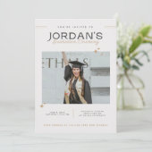 Elegant Afstuderen Ceremony Invitation Kaart (Staand voorkant)