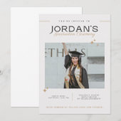 Elegant Afstuderen Ceremony Invitation Kaart (Voorkant / Achterkant)