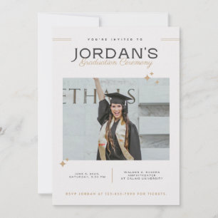 Elegant Afstuderen Ceremony Invitation Kaart