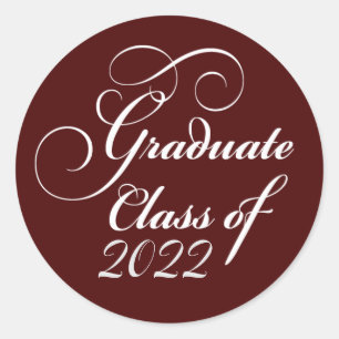 Elegant Afstuderen Class of 2022 Hartelijk dank Ronde Sticker