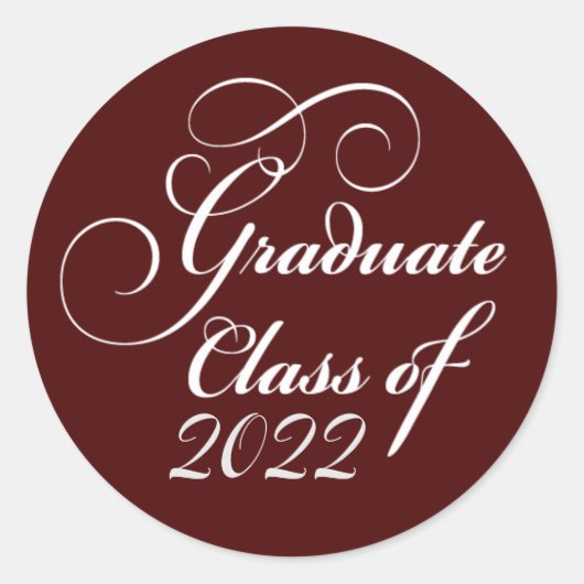 Elegant Afstuderen Class of 2022 Hartelijk dank Ronde Sticker (Voorkant)
