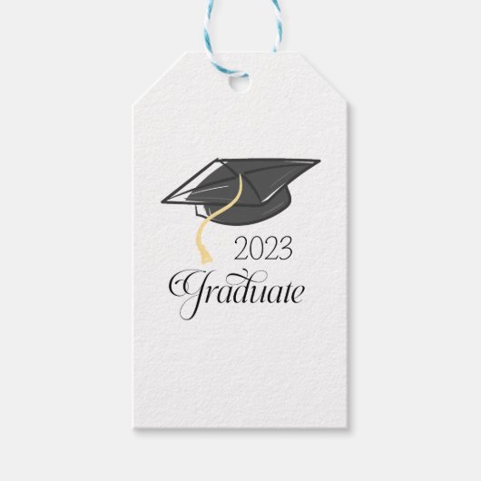 Elegant Afstuderen Class of Graduation Cap Script Cadeaulabel (Voorkant)