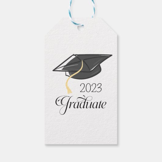 Elegant Afstuderen Class of Graduation Cap Script Cadeaulabel (Achterkant)