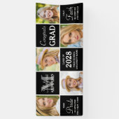 Elegant Afstuderen Custom 5 Photo Collage Afstuder Spandoek (Verticaal)