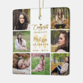 Elegant Afstuderen Custom 7 Fotocollage Afstuderen Keramisch Ornament (Links)