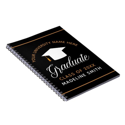 Elegant Afstuderen Custom Afstuderen Keepsake Notitieboek (Rechterzijde)