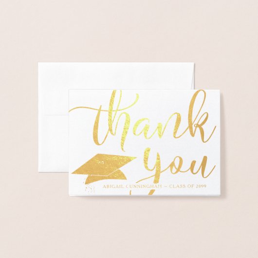 Elegant Afstuderen Dank u de Kaart van de Folie va (Voorkant met envelop)
