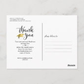 Elegant Afstuderen dank u Faux Metallic Gold Briefkaart (Achterkant)