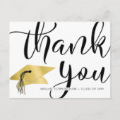 Elegant Afstuderen dank u Faux Metallic Gold Briefkaart (Voorkant)