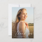 Elegant afstuderen Dank u fotokaart Bedankkaart (Voorkant)