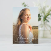 Elegant afstuderen Dank u fotokaart Bedankkaart (Staand voorkant)