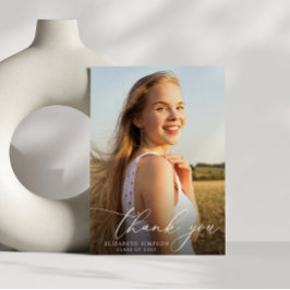 Elegant afstuderen Dank u fotokaart Bedankkaart