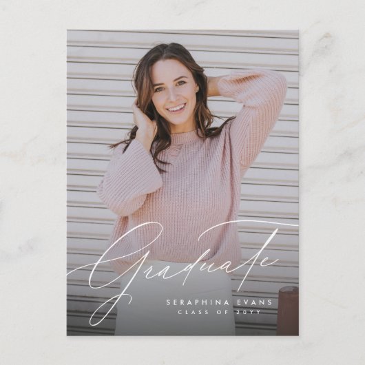 Elegant afstuderen eenvoudig een foto afstuderen briefkaart (Voorkant)
