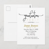 Elegant Afstuderen Faux Gold Foil Party Invitation Briefkaart (Voorkant / Achterkant)